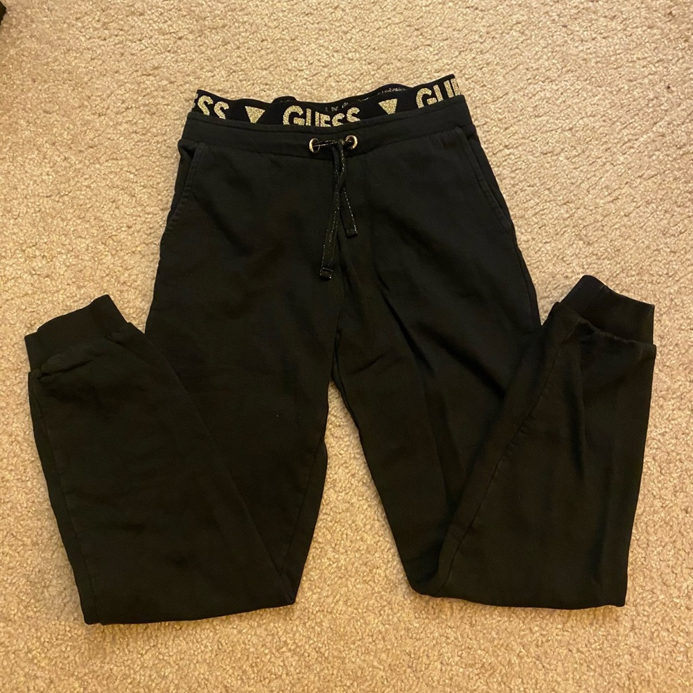 Guess Black and Gold Logo Joggers